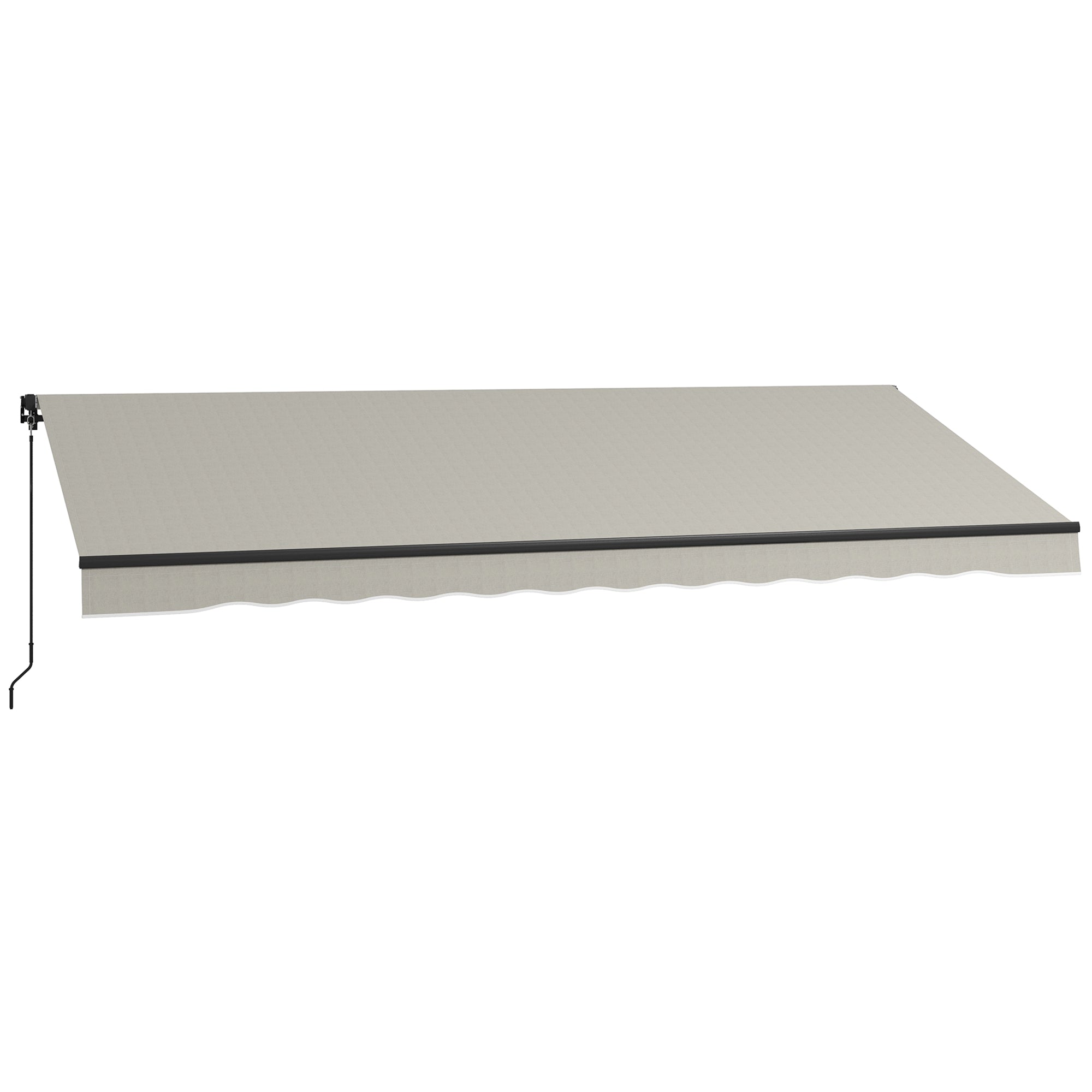 Outsunny 15' x 10' Retractable Awning, 280gsm UV Resistant Sunshade Shelter, for Deck, Balcony, Yard, Light Grey