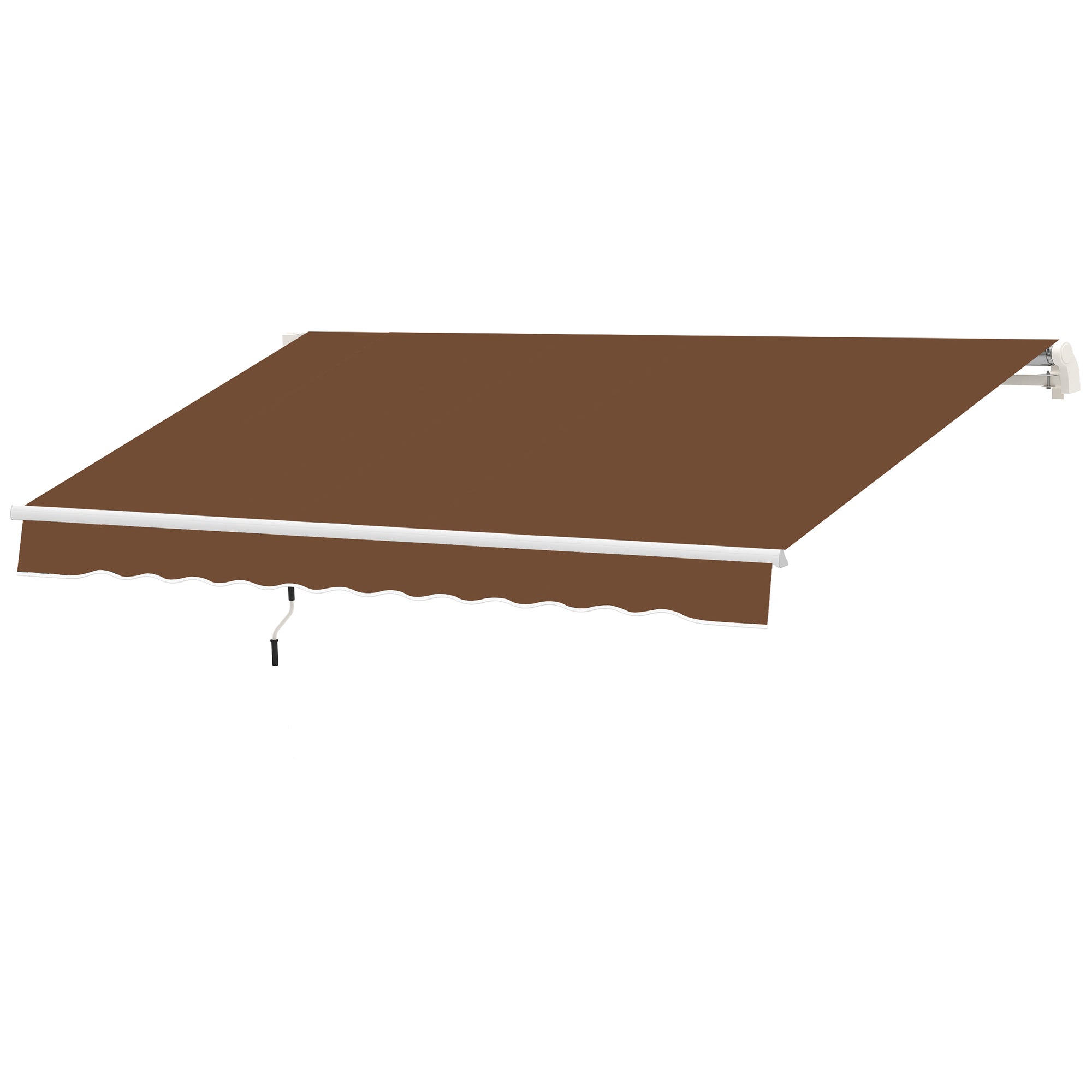 Outsunny 10' x 8' Manual Retractable Awning, Sun Shade Shelter Canopy, with Aluminum Frame and UV Protection for Patio Deck Yard Window Door, Coffee