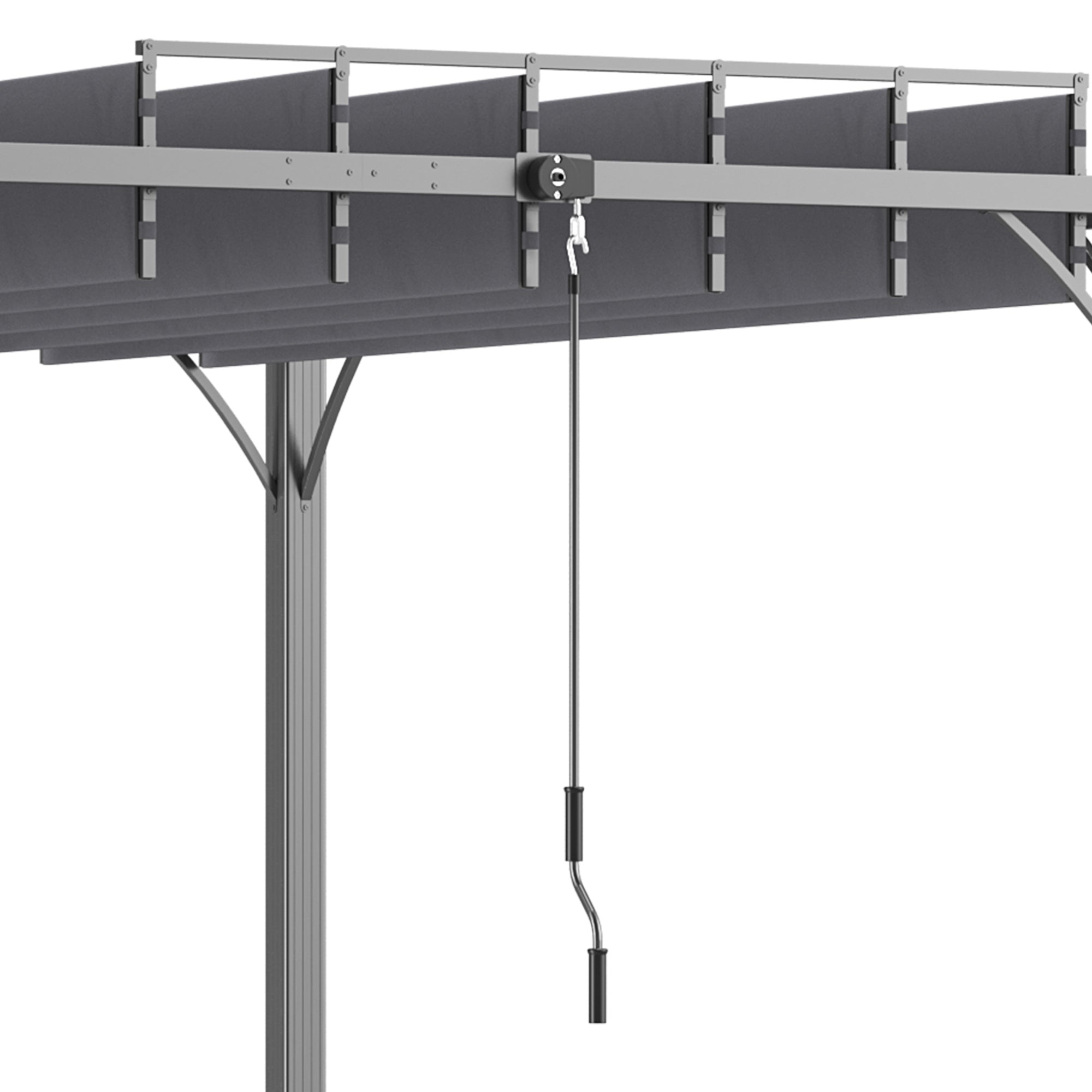 Outsunny 12.8' x 9.7' Outdoor Pergola with Retractable Roof, Aluminium Louvered Pergola Canopy Gazebo for Lawn Garden Patio, Grey