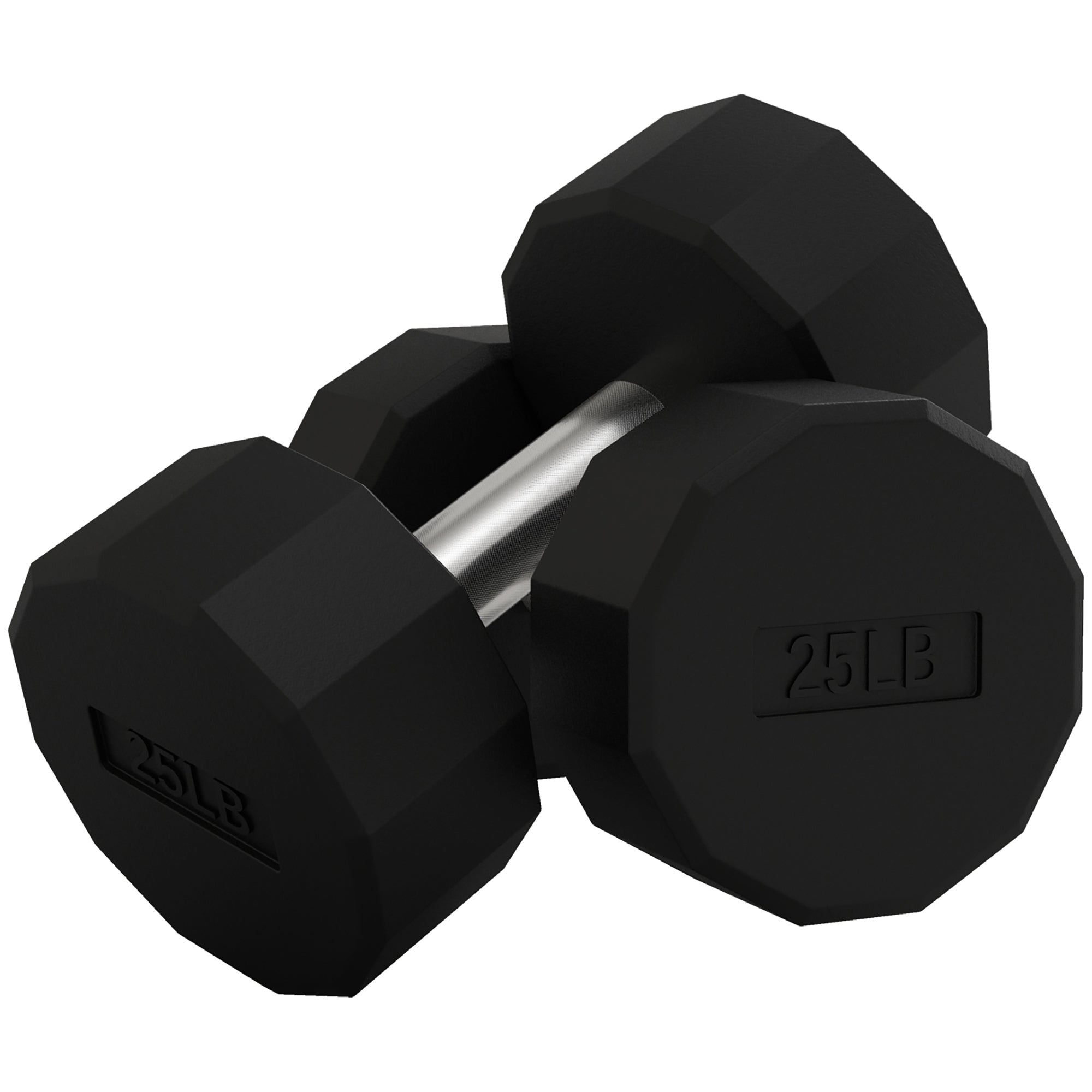 Soozier 2 x 25lbs Dumbbells Set with Non-Slip Grip, Rubber Covered Weights for Men Women Home Gym Workout