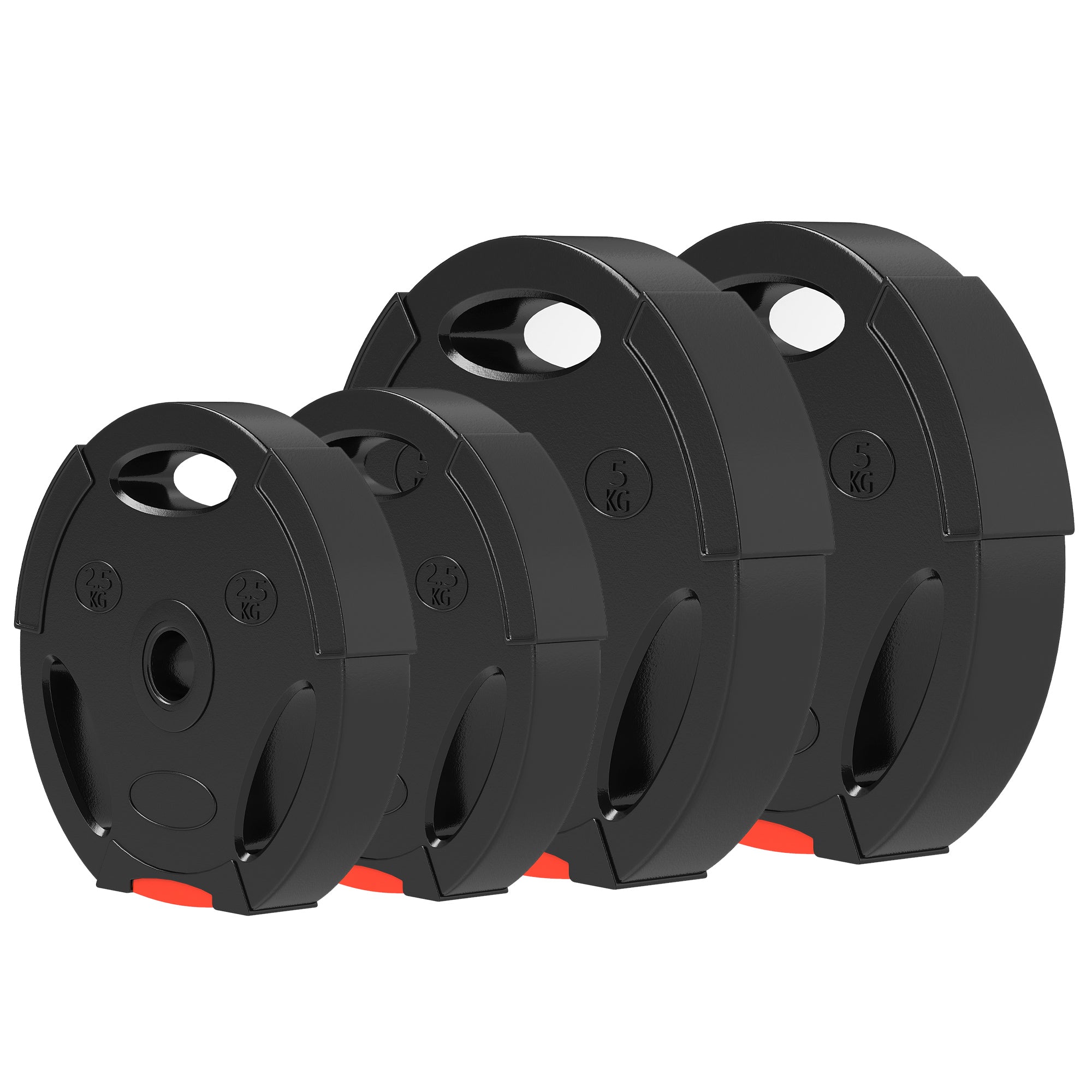 Soozier 1-Inch Weight Plates, Barbell Weights Set for Weightlifting and Strength Training, 2 x 11lbs + 2 x 5.5lbs