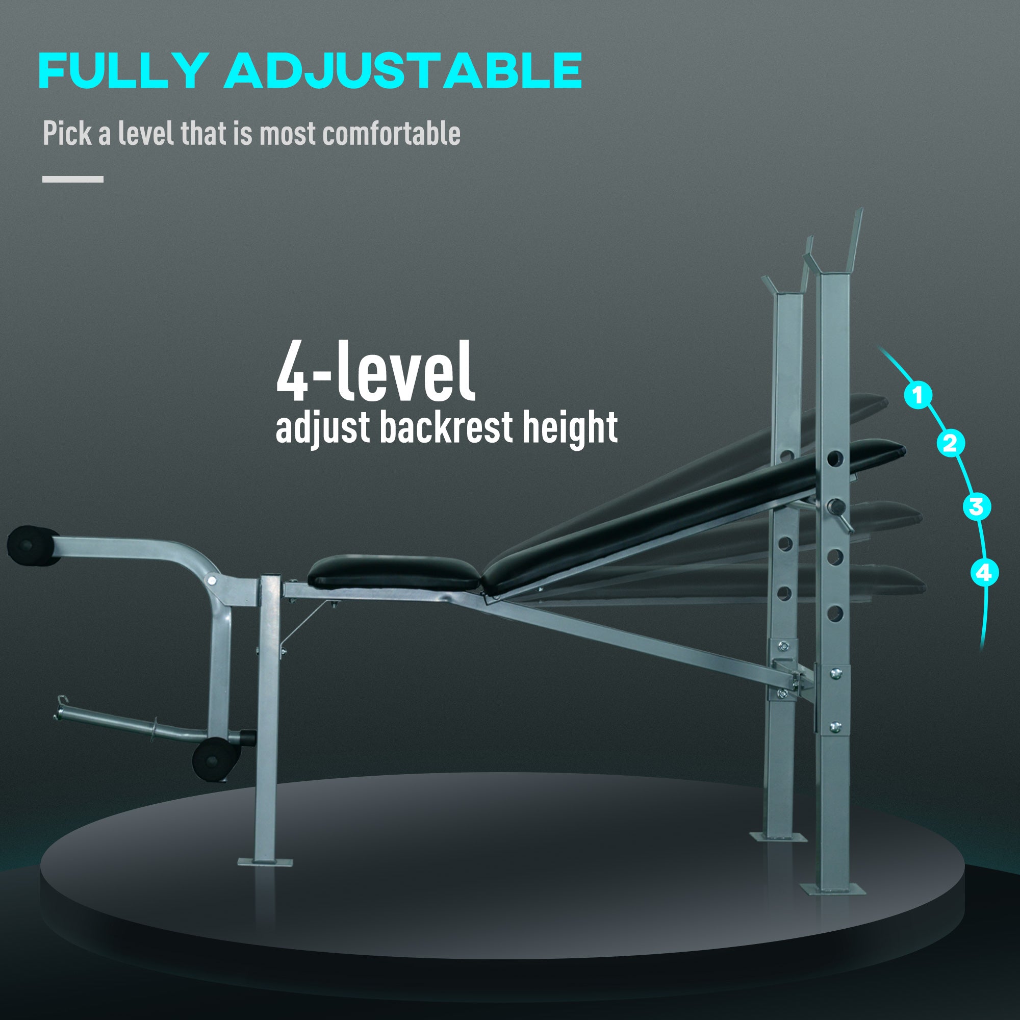 Soozier Incline Decline Weight Bench with Leg Extension and Barbell Rack, Adjustable Bench Press Weight Lifting Bench