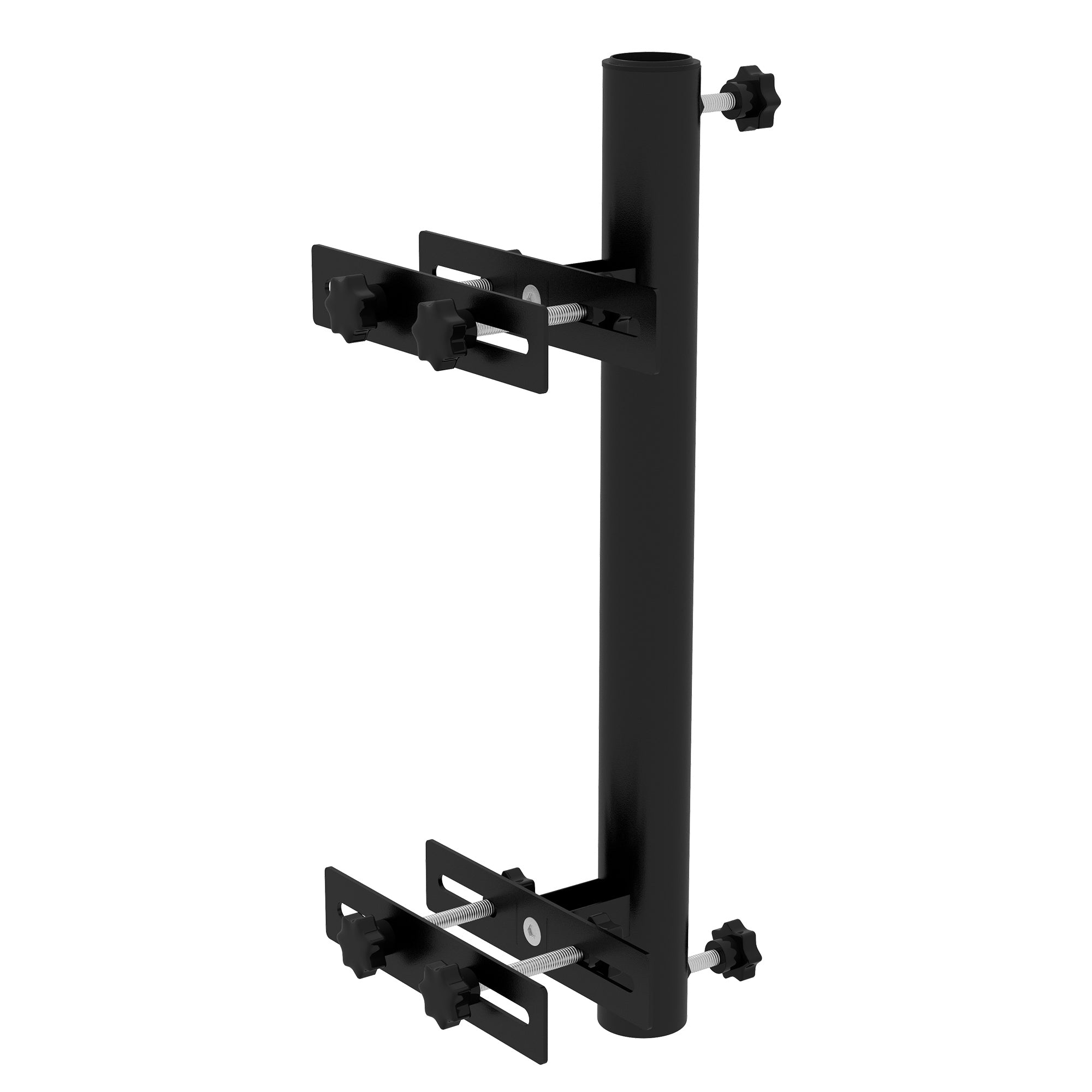 Outsunny Patio Umbrella Holder Stand for Deck Railing, Umbrella Deck Mount Bracket with Adjustable Clamps, Black