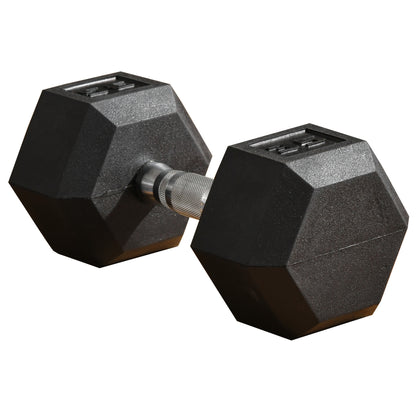 Soozier 35lbs Rubber Dumbbells Weight Dumbbell Hand Weight Barbell for Body Fitness Training for Home Office Gym, Black