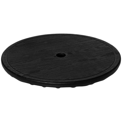 Outsunny 19.7" Round Patio Umbrella Table Tray for Swimming Pool, Beach, Patio, Deck, Garden, Easy to Install, Black