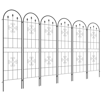 Outsunny Metal Trellis Set of 6, Garden Trellis for Climbing Plants Support Frames, Arrow Design