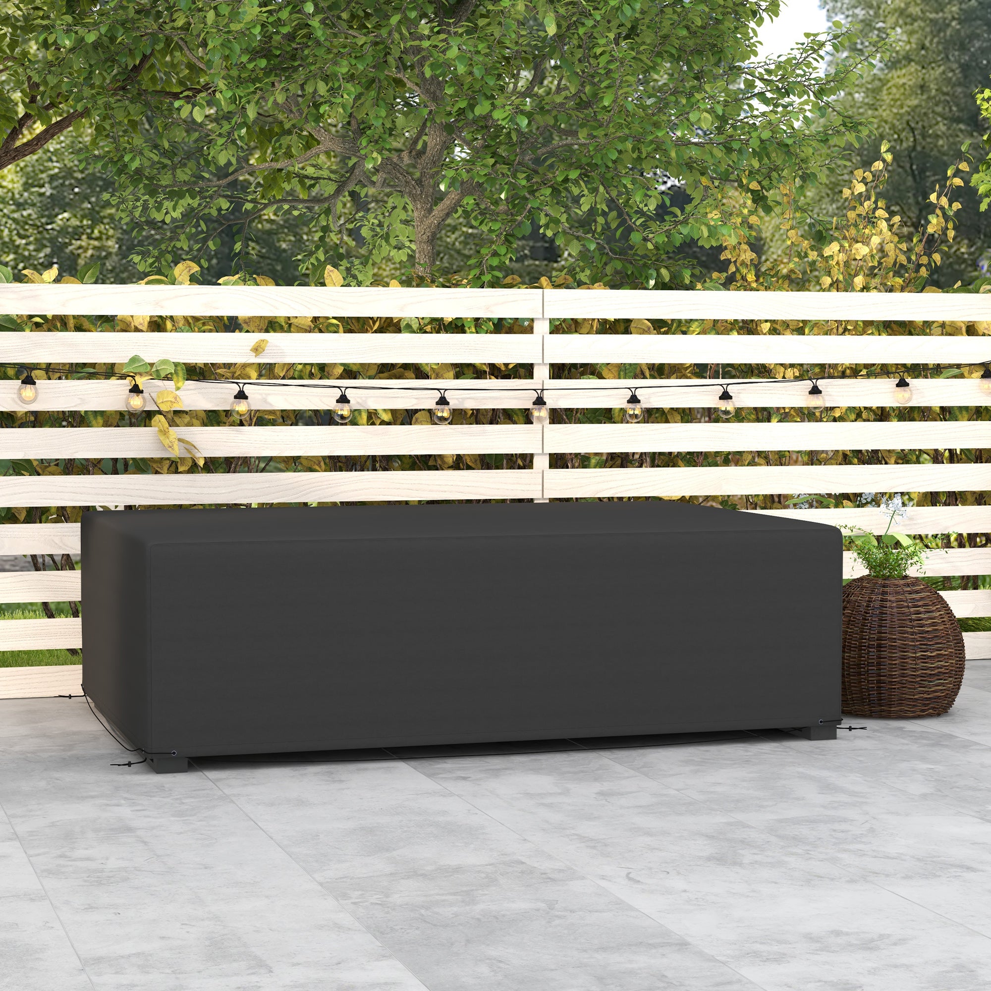 Outsunny Patio Furniture Cover for Outdoor Sectional Sofa Set Waterproof Windproof Oxford Fabric, 97" x 65" x 26", Black