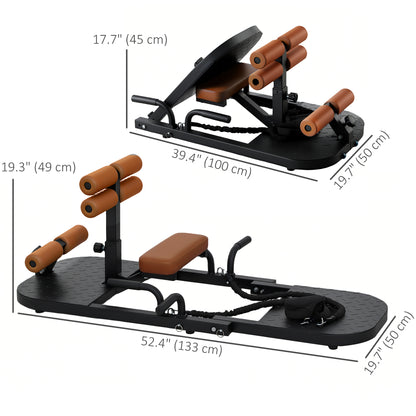 Soozier Foldable Sissy Squat Machine, Hip Thrust Machine with Push Up Stand, Multipurpose Glute Workout Equipment
