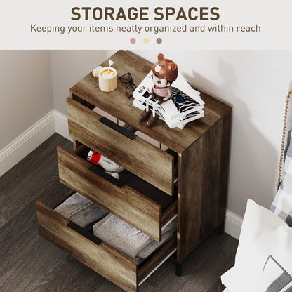 HOMCOM Dresser for Bedroom, 3 Drawer Dresser Tower, Chest of Drawers for Hallway, Entryway, Closet, Natural