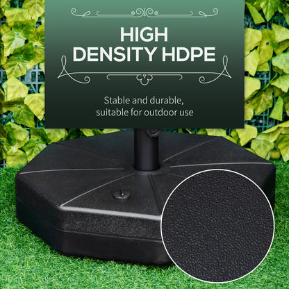 Outsunny Patio Umbrella Base Parasol Holder Outdoor Market Umbrella Stand Weights, Water/Sand Filled for Garden, Poolside, Black