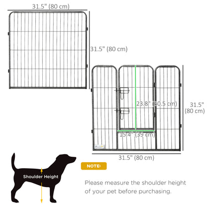 PawHut Heavy Duty Pet Playpen, 16 Panels Steel Dog Fence Puppy Exercise Pen with 2 Doors Locking Latch, 31.5" Height