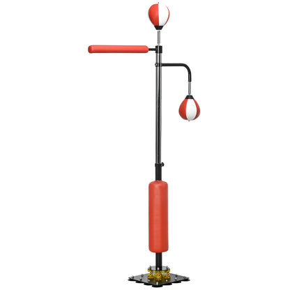 Soozier Freestanding Boxing Punching Bag, Height Adjustable, with Reflex Bar, Speed Balls and Suction Cup Base, Multi