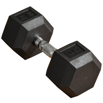 Soozier 35lbs Rubber Dumbbells Weight Dumbbell Hand Weight Barbell for Body Fitness Training for Home Office Gym, Black