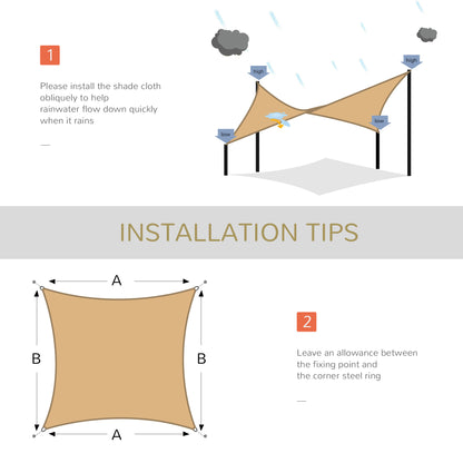 Outsunny Rectangle 13' x 20' Canopy Sun Sail Shade Garden Cover UV Protector Outdoor Patio Lawn Shelter with Carrying Bag (Sand)
