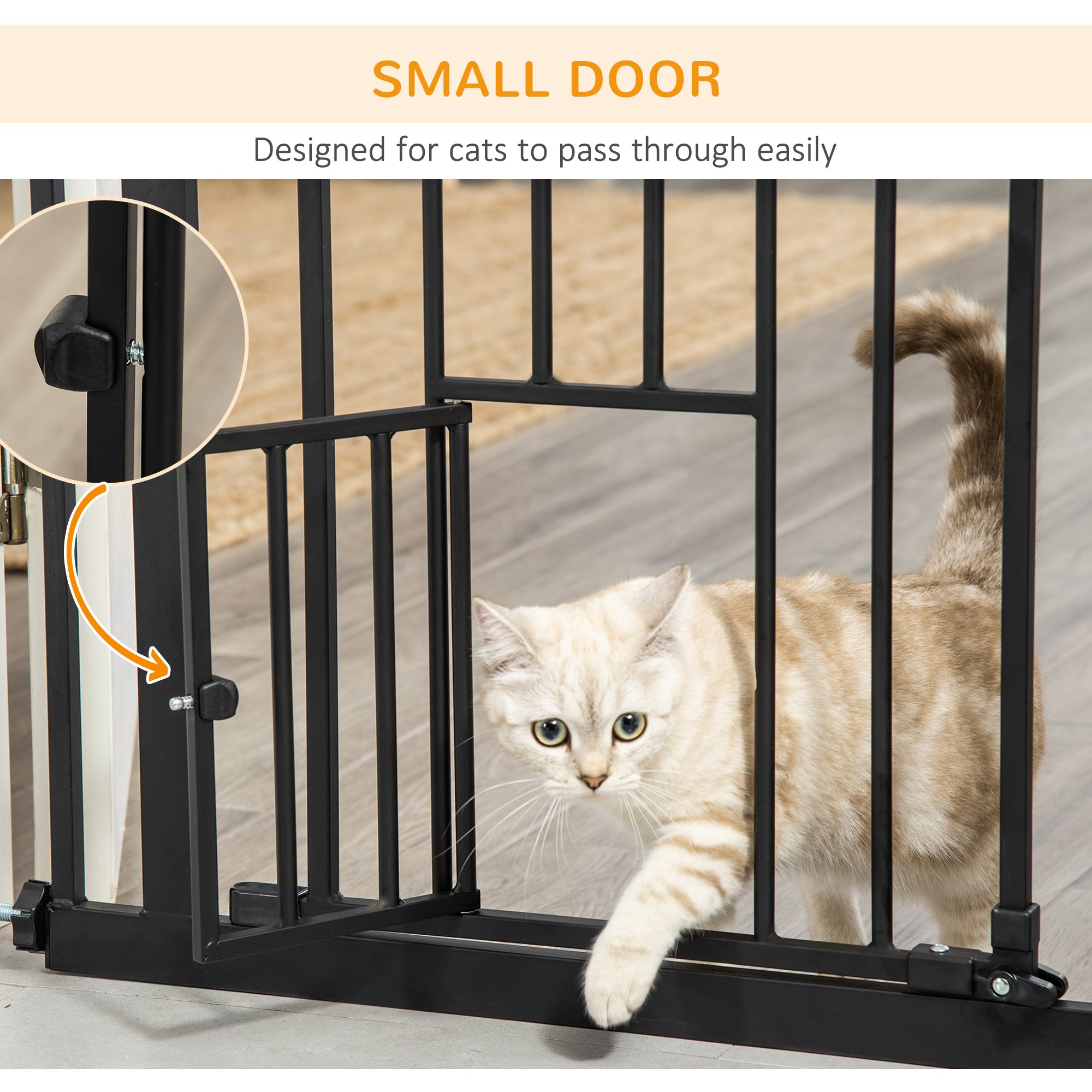 PawHut 41" Easy Open Indoor Dog Gates for Doorways, House, Stair - Black