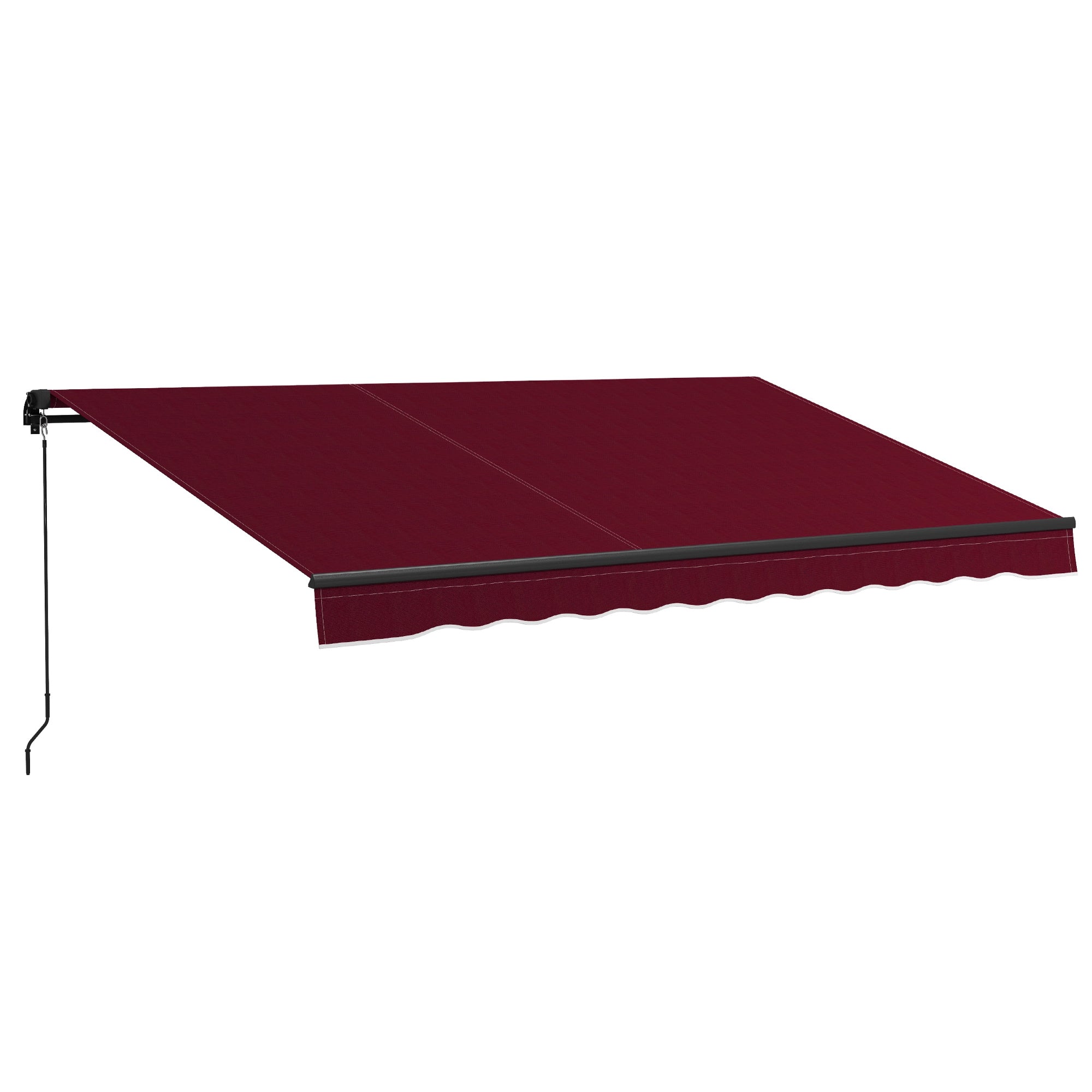 Outsunny 13' x 10' Retractable Awning, 280gsm UV Resistant Sunshade Shelter, for Deck, Balcony, Yard, Wine Red