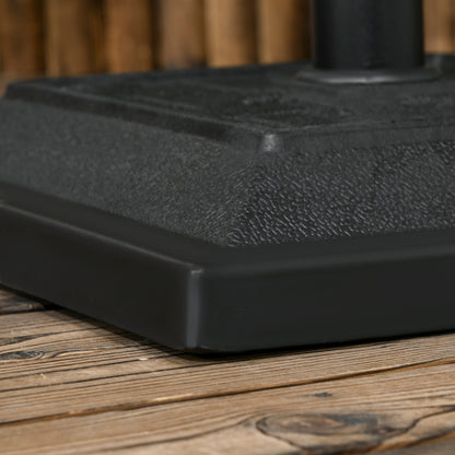 Outsunny 26 lb Heavy Duty Patio Umbrella Base, Square Resin Market Umbrella Stand for Outdoor, Garden, Backyard, Black