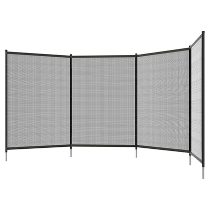 Outsunny 4 Panel Swimming Pool Fence, Aluminium Rustproof Pool Fencing, 4' x 12', Black