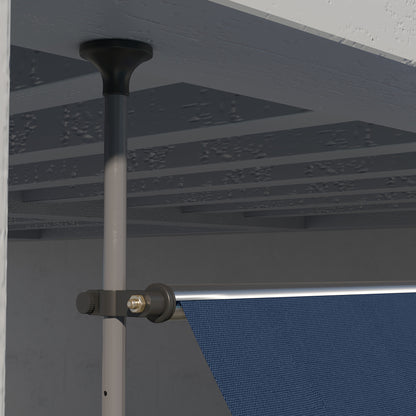 Outsunny 11.5' x 4' Manual Retractable Awning, Non-Screw Freestanding Patio Awning, UV Resistant, for Window or Door, Blue