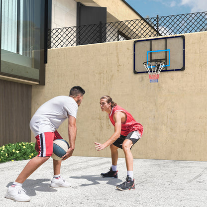 Soozier Wall Mounted Basketball Hoop, Mini Hoop with 45" x 29" Shatter Proof Backboard, Durable Rim and All-Weather Net for Indoor and Outdoor Use
