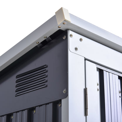 Outsunny 5ft x 3ft Outdoor Garbage Bin Storage Shed with Lockable Doors and Lid, Outside Storage Shed for Trash Can, Black