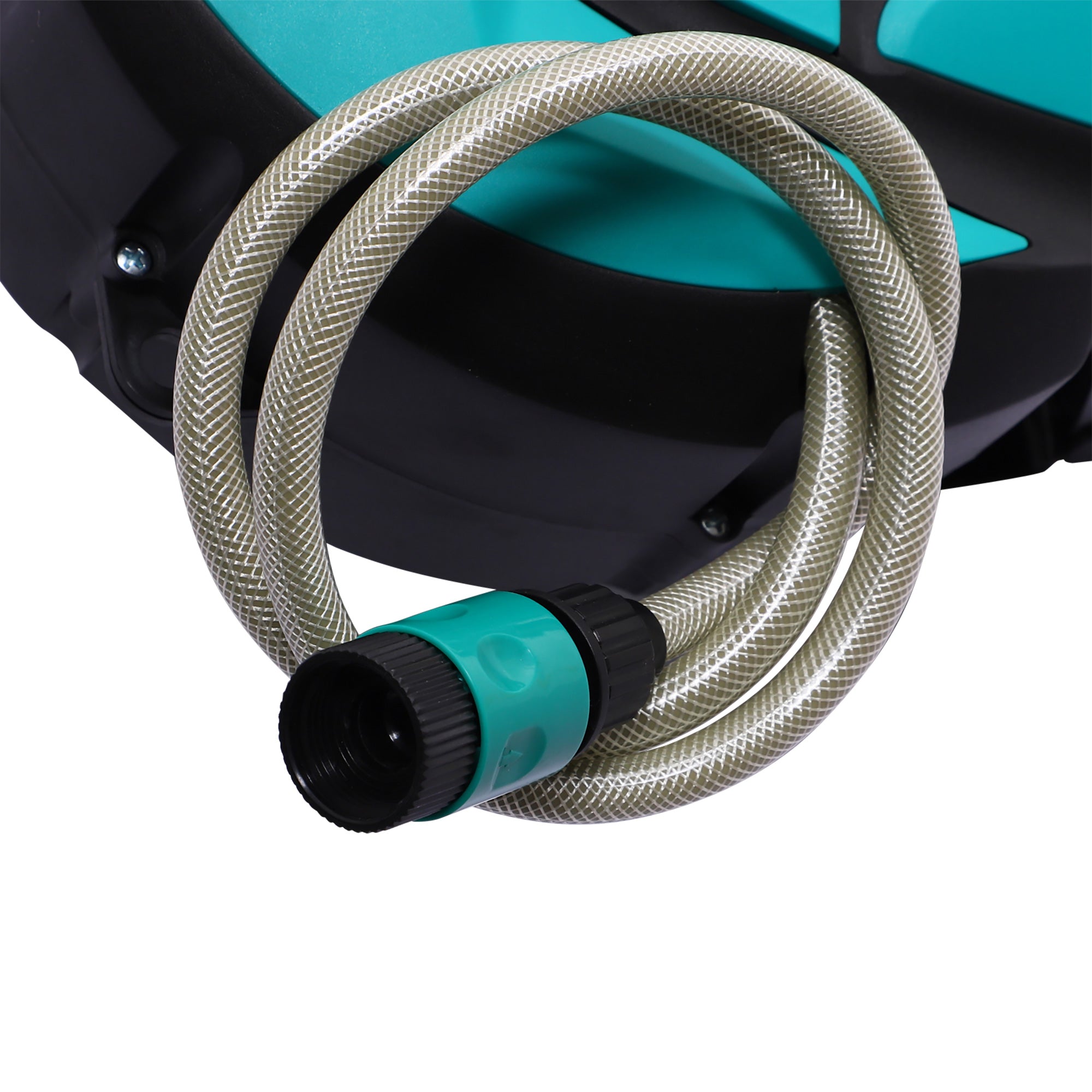Outsunny Hose Reel, 33 ft Retractable Garden Hose, Hose Reel Wall Mounted, Water Hose Reel Automatic Rewind, Dark Grey