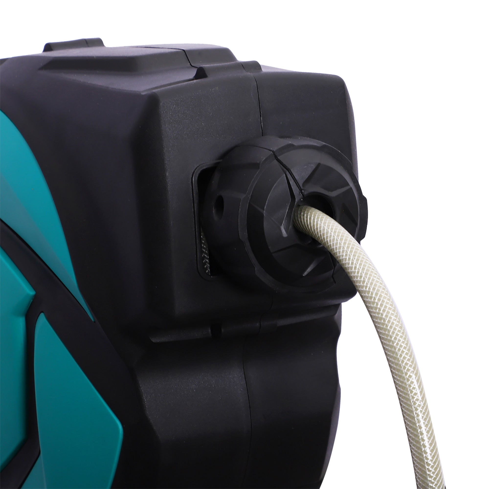 Outsunny Hose Reel, 33 ft Retractable Garden Hose, Hose Reel Wall Mounted, Water Hose Reel Automatic Rewind, Dark Grey