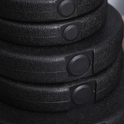 Soozier Adjustable 2 x 44lbs Weight Dumbbell Set for Weight Fitness Training Exercise Fitness Home Gym Equipment, Black (Pair)
