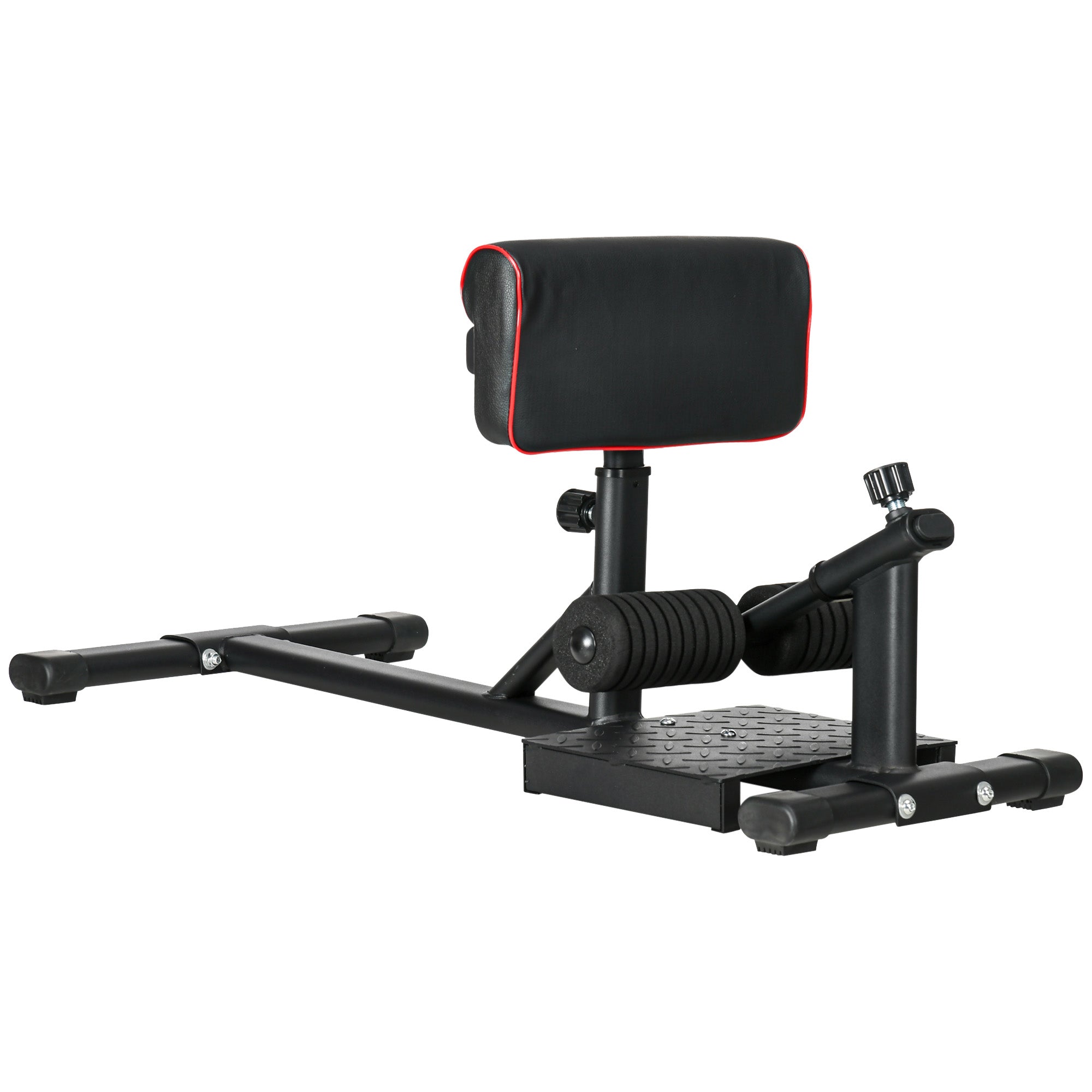 Soozier Sissy Squat Machine, Leg Workout Equipment with Adjustable Pad, Rollers and Non-slip Foot Plate for Home Gym Fitness