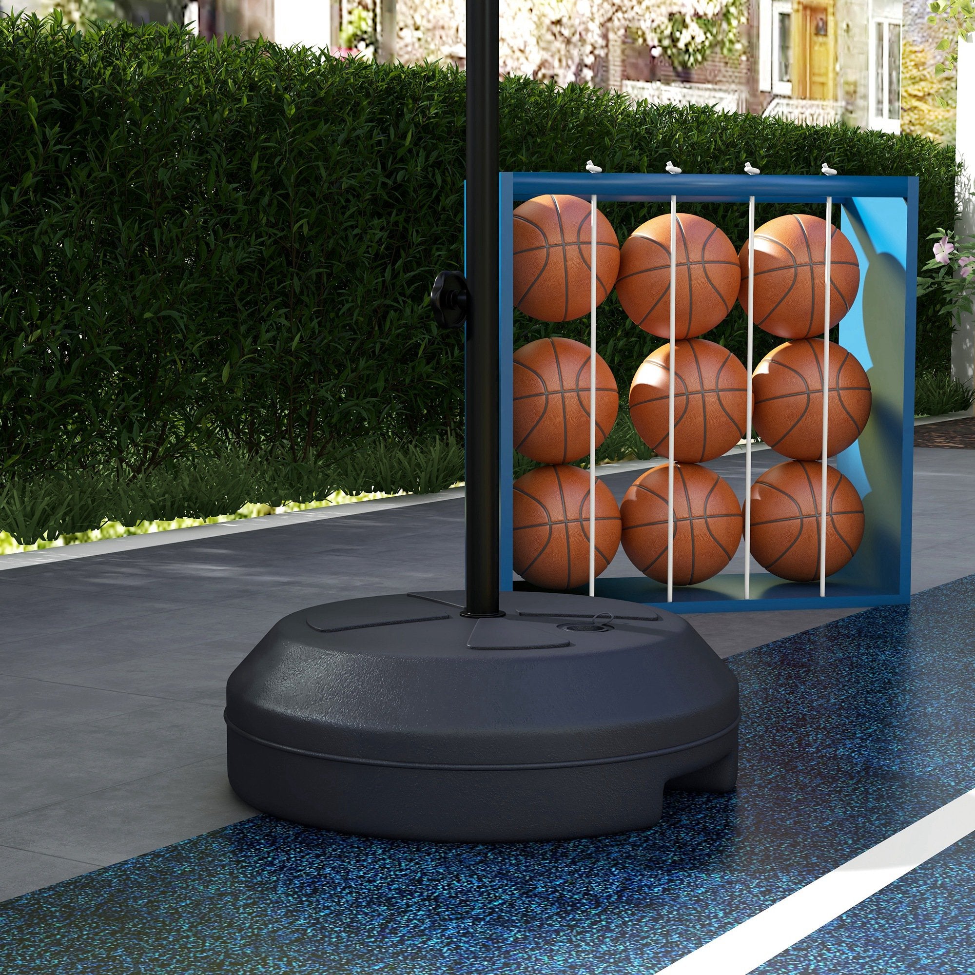 Soozier 3-5ft Basketball Hoop and Stand with Magenic Dartboard and Darts, 15" Backboard, Weighted Base for Teens Youth