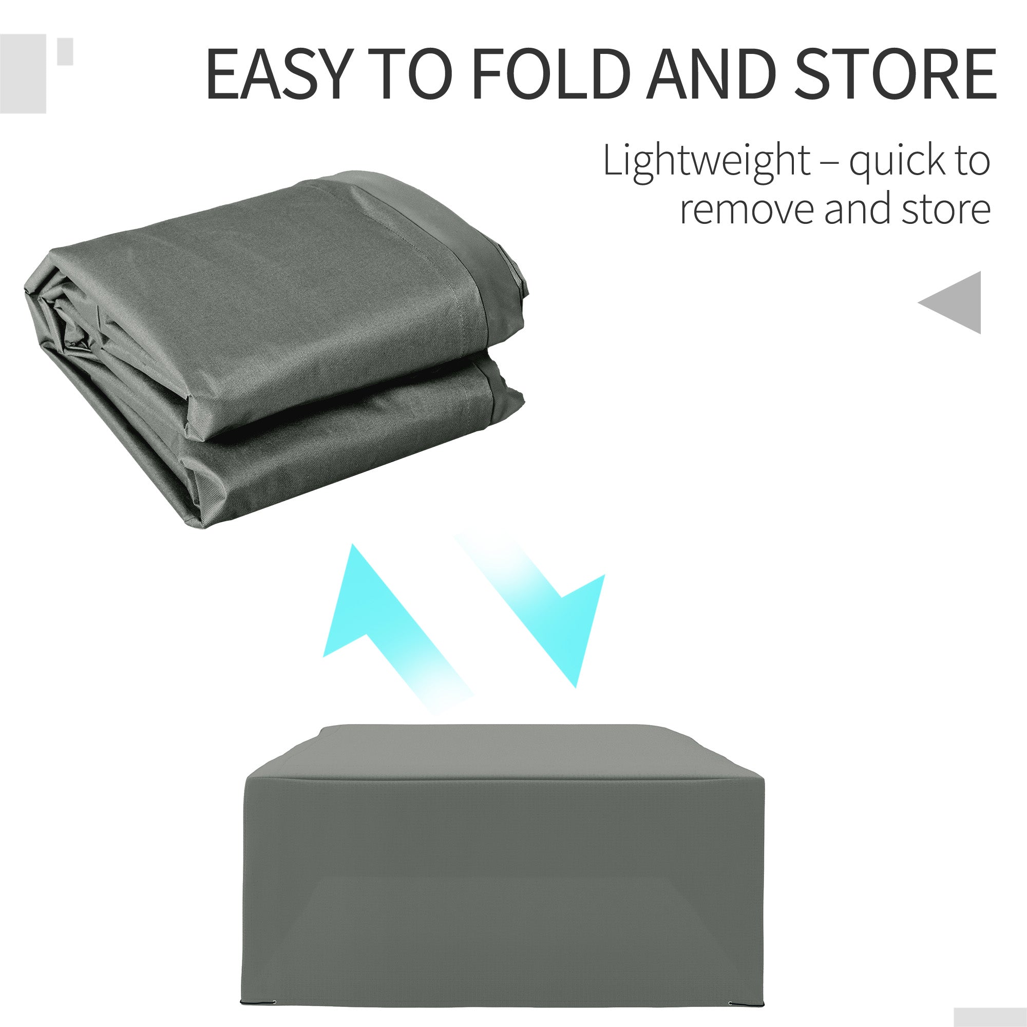 Outsunny Patio Furniture Covers, Waterproof, Windproof Anti-UV 600D Heavy Duty Oxford Fabric Outdoor Furniture Cover for Dining Table Chair Set, 108" x 80" x 35", Charcoal Grey