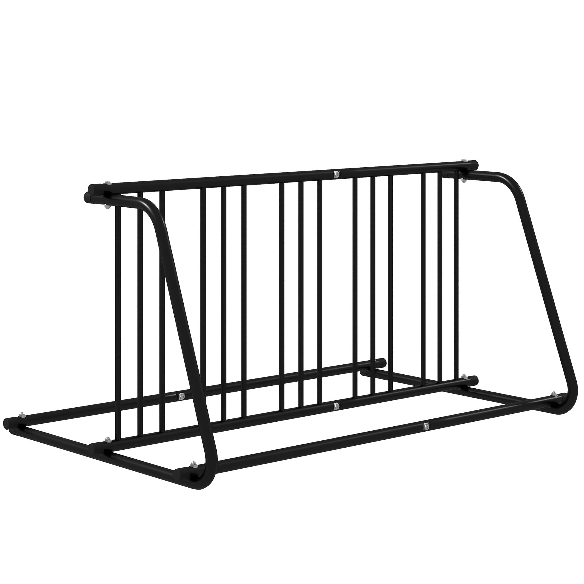 DURHAND All-Steel Bike Rack, 61" Bike Stand, 6-Bike Capacity, Dual-Side, for Garages Streets Yards Schools