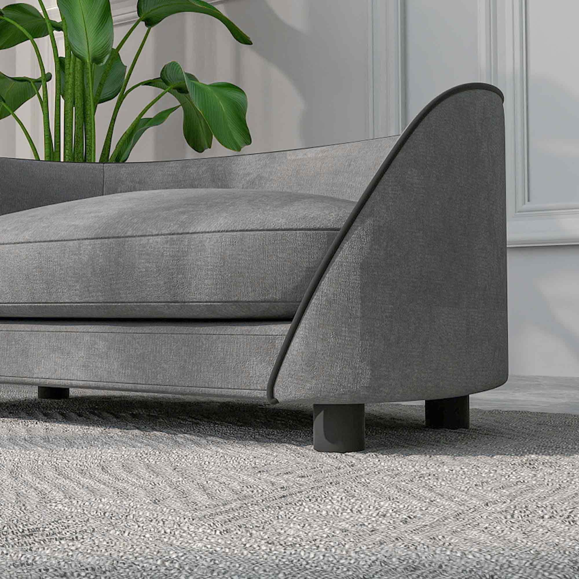 PawHut Pet Sofa Dog Couch for Small to Medium Sized Dogs with Soft Cushion, Removable Washable Cover, Velvet Touch, Grey