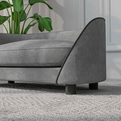 PawHut Pet Sofa Dog Couch for Small to Medium Sized Dogs with Soft Cushion, Removable Washable Cover, Velvet Touch, Grey