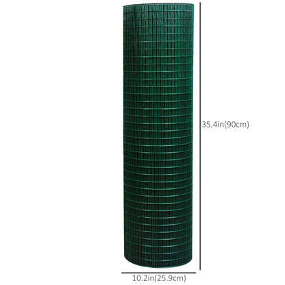 PawHut Chicken Wire Fencing 98' x 3', 1" x 0.5" Rectangle Chicken Wire for Crafts Garden Poultry, Metal Hardware Cloth Netting for Chicken Coops, Rabbit Cage, Dark Green