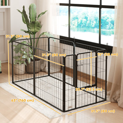 PawHut Heavy Duty Dog Playpen with Door for Medium Dogs, 6 Panels, 31.5"H