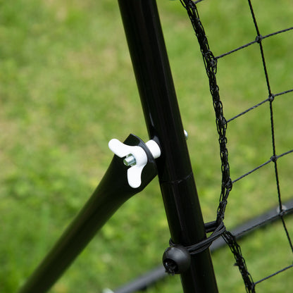 HOMCOM Volleyball Rebounder Net Football Training Aid Kickback Target Play Black