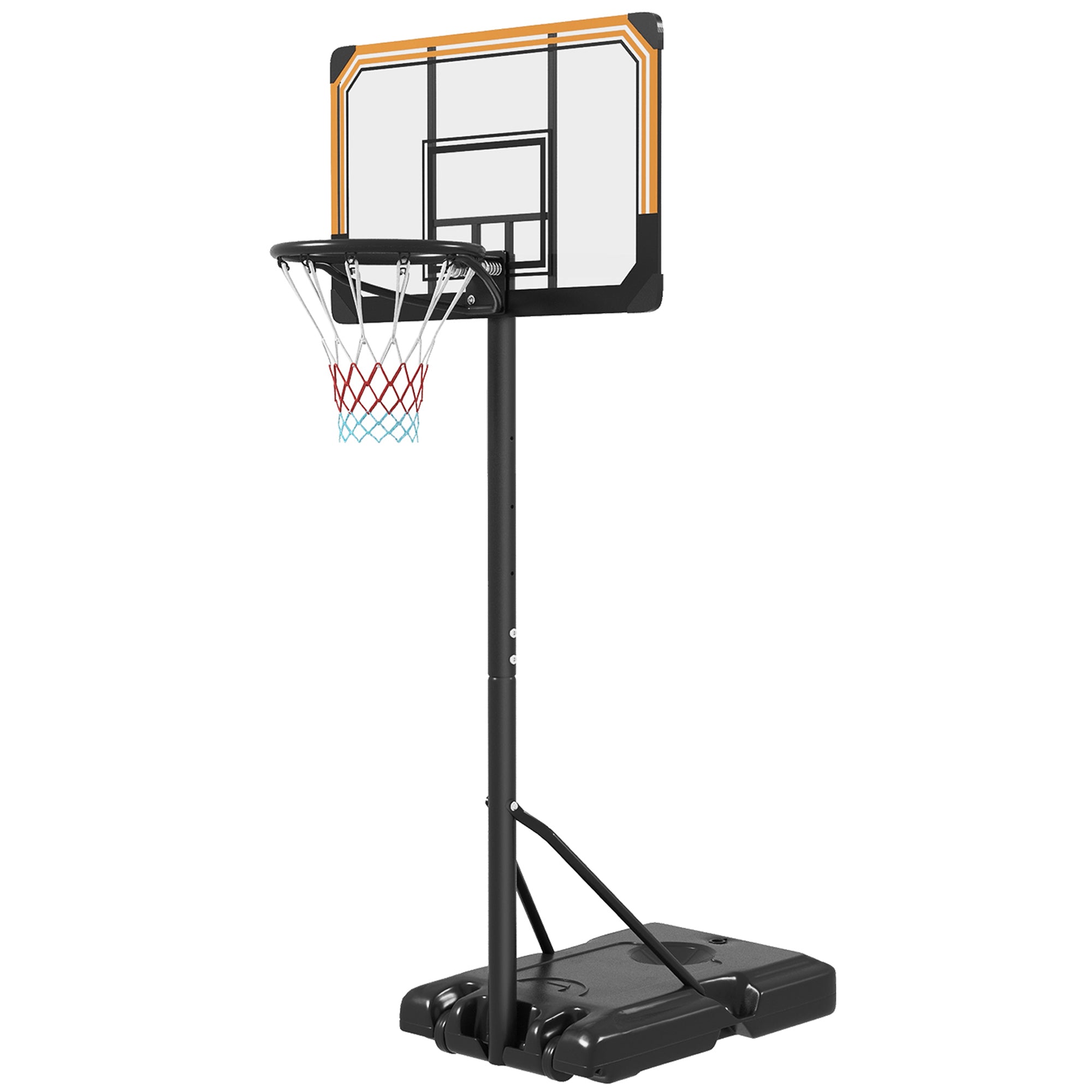 Soozier 6-7ft Basketball Hoop, Freestanding Basketball System with 18" Shatterproof Backboard and Weighted Base