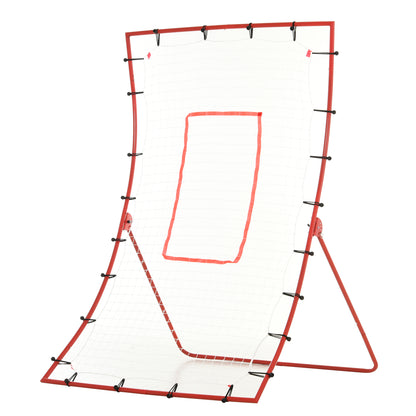 Soozier Pitch Back 5 Angles Adjustable Rebounder Net Goal Pitching and Throwing Practice Partner, Baseball/Soccer/Football/Basketball/Volleyball Daily Training (4 J-type Ground Nails included)