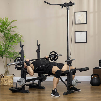 Soozier Adjustable Weight Bench with Pulley System for Home Gym Full Body Workout