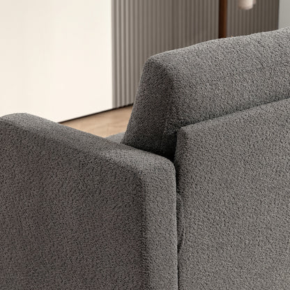 HOMCOM 54.3" Loveseat Sofa, 2 Seater Sofa with Removable Cushions, Small Couch with Solid Wood Frame for Living Room, Dark Grey