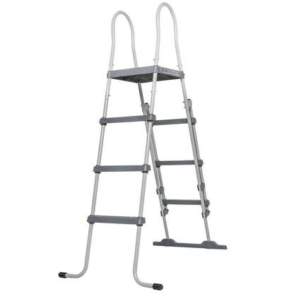 Outsunny 70" Above Ground Pool Ladder for 48" Pool Wall Height, Grey