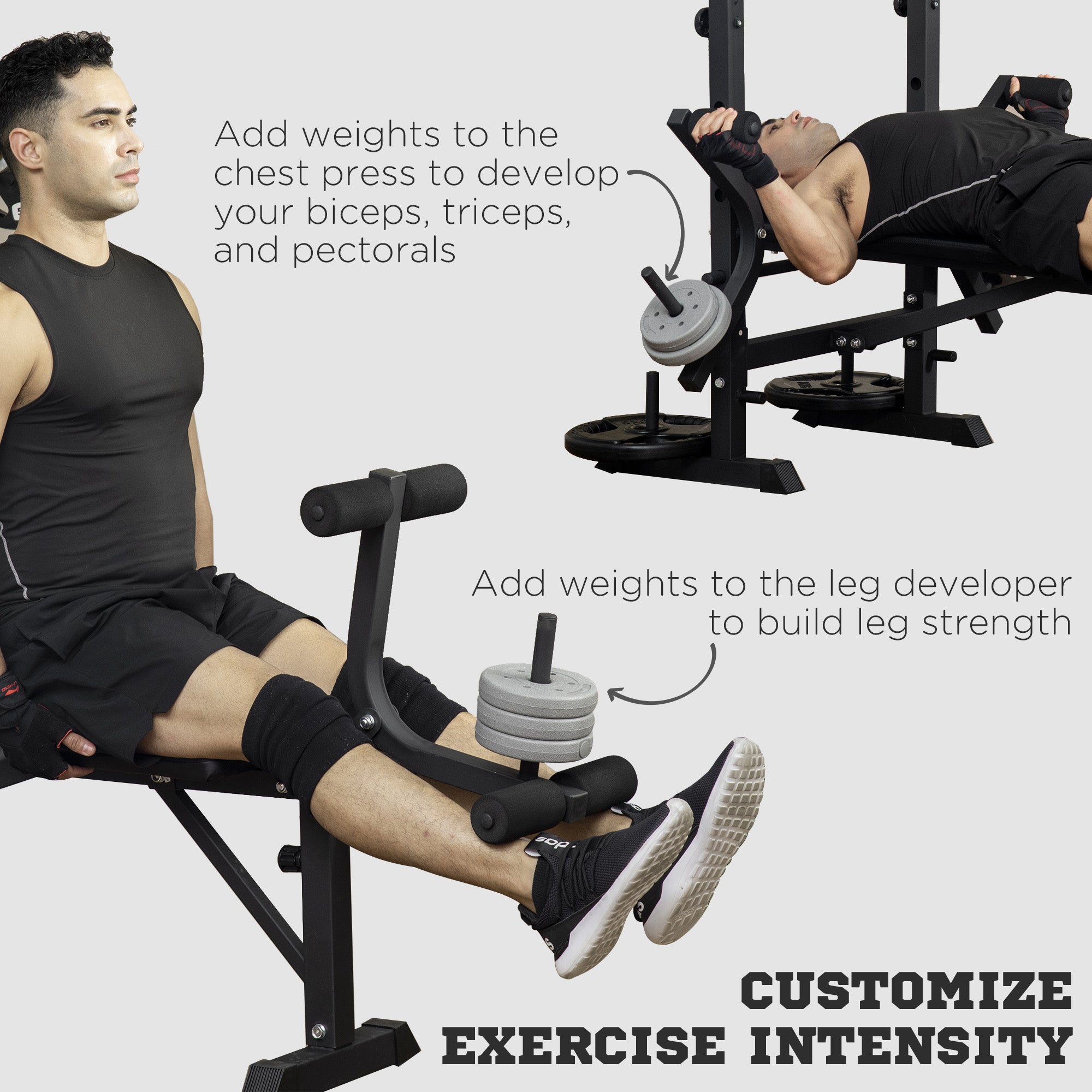 Soozier Adjustable Weight Bench with Pulley System for Home Gym Full Body Workout