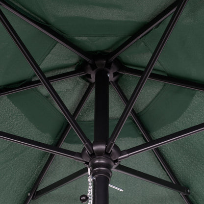 Outsunny 6.6FT Patio Umbrella, Outdoor Parasol with 6 Solid Ribs, Green