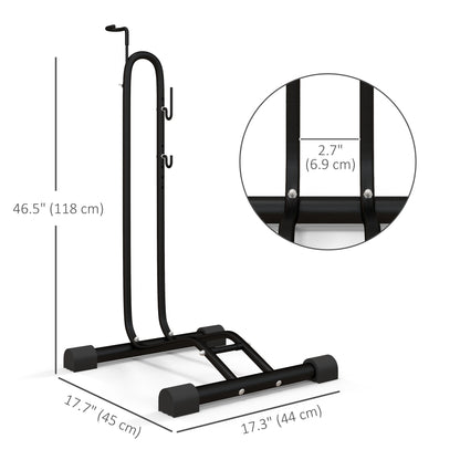 Soozier Vertical & Horizontal Bike Rack Bicycle Storage Stand with Adjustable Hooks, Fits 6"-28" and 700c Bikes