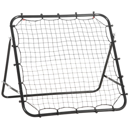 HOMCOM Volleyball Rebounder Net Football Training Aid Kickback Target Play Black