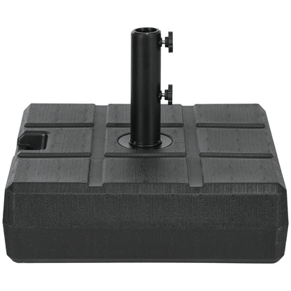 Outsunny Umbrella Stand for 1.2", 1.5" or 1.9" Umbrella Poles, Fillable Umbrella Base, Black