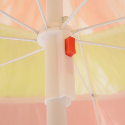 Outsunny 6FT Beach Umbrella Tilt Sunshade Height Adjustable Outdoor Market Patio Yard Crank Deck Sun Shade, Multi-color