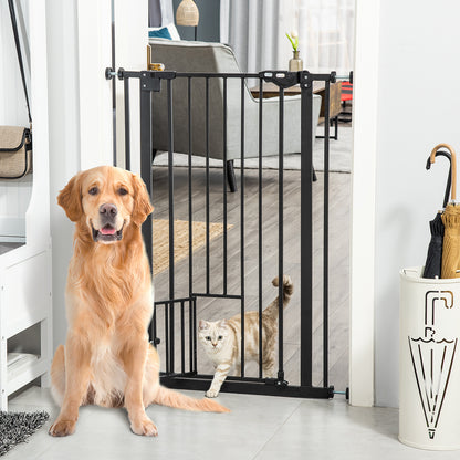 PawHut 41" Easy Open Indoor Dog Gates for Doorways, House, Stair - Black