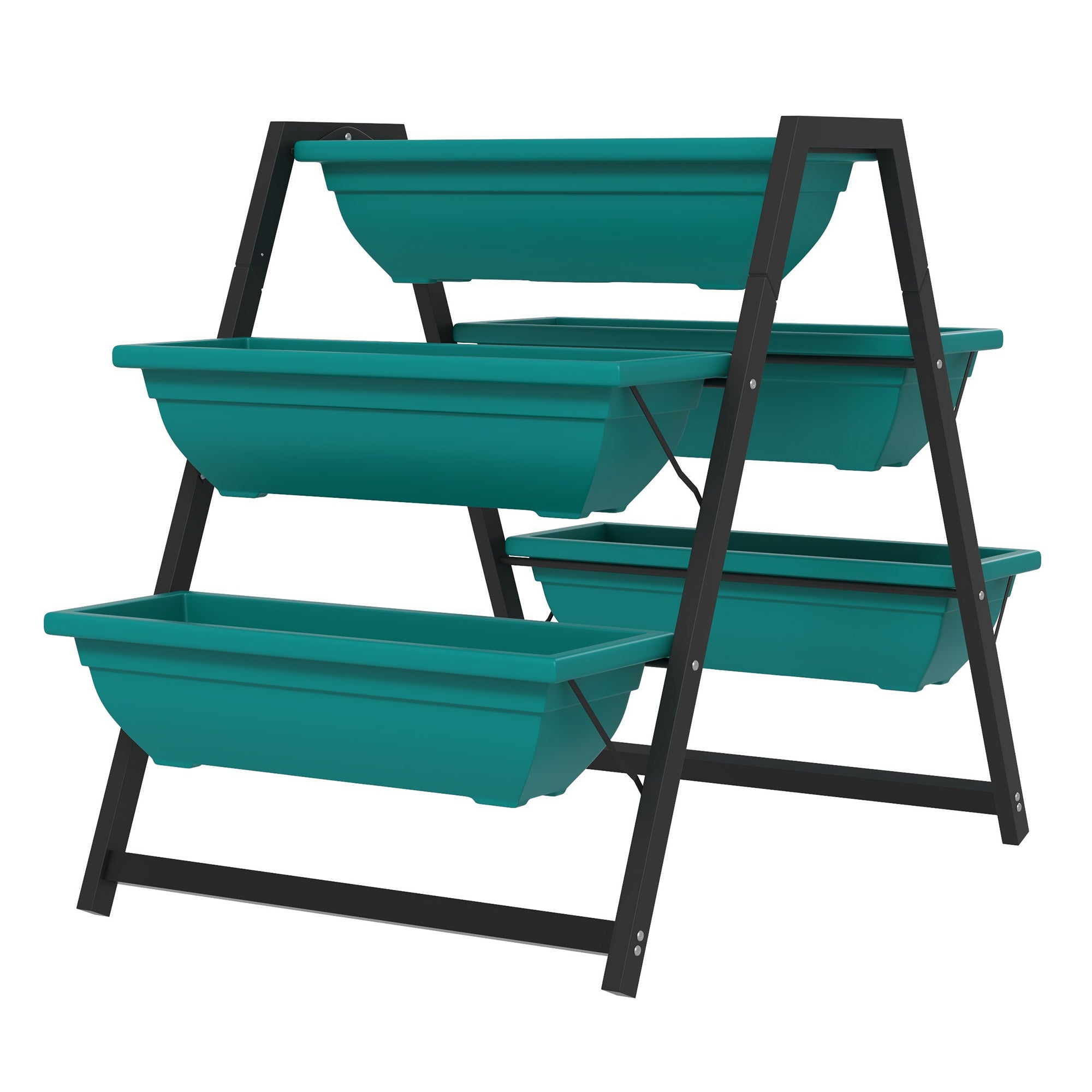 Outsunny 3-Tier Vertical Raised Garden Planter with 5 Boxes, Outdoor Plant Stand Grow Container for Vegetable Flowers